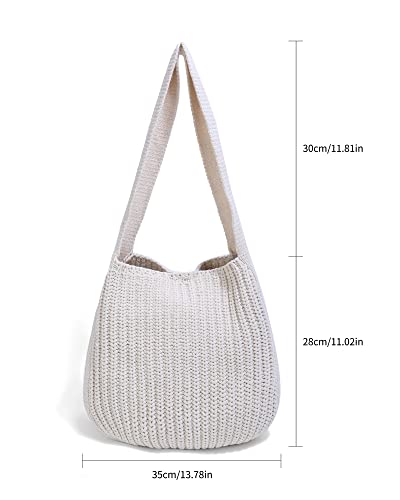 Image of ENBEI Women's Crochet Tote Bag Knit Shoulder bag,Aesthetic Bag,Cute Eco-Friendly Tote for Travel,Daily Use,Gift Box Packaging