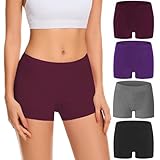 Migbean Cotton Underwear Women Boy Shorts Panties Soft Boxer Briefs Under Short Underwear 4 Pack Multi-color XXL