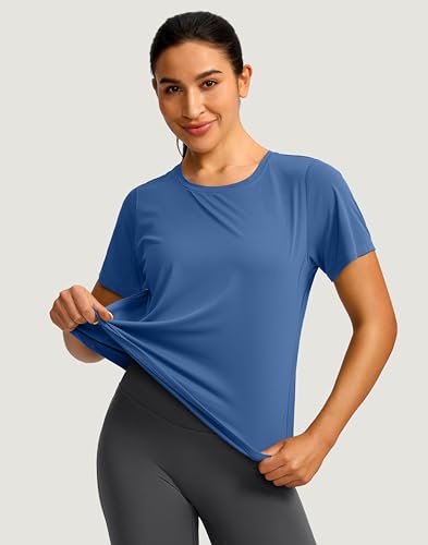 Image of Women's Short Sleeve Workout Shirts UPF 50+ Sun Protection T-Shirts Quick Dry Breathable Gym Running Hiking Tops for Women