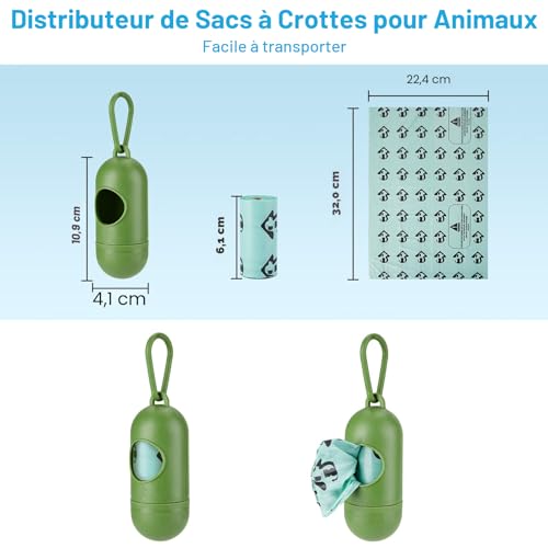 MYPIN Pelle à Litière pour Chat avec Support, Poubelle à Litière pour Chat avec 120 Sacs, Ramasse Crotte Chat de Grande Capacité – vue 8