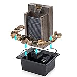 Tabletop Fountain Relaxing Tabletop Waterfall Fountain with Natural River Rocks & Color-Changing LED Lights - Indoor Zen Office/Home Decor Water Feature, 6.3"x 5.12"x 8.66" - Image 4
