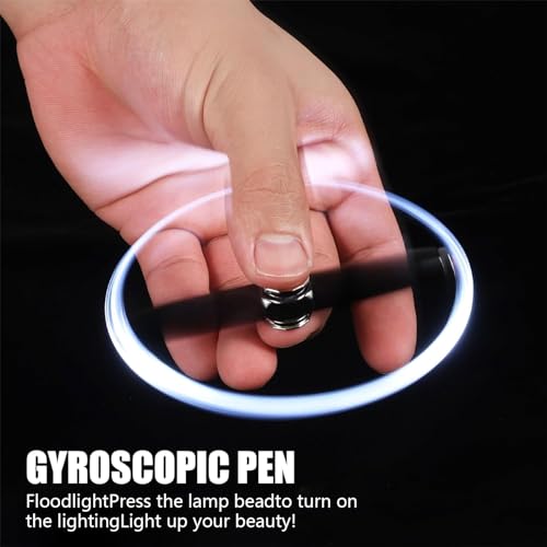 TaimeiMao 2 Stück Fidget Pen Mit Nachfüllung & LED-Licht, Spinning Pen Mit Kugelschreiber und Stressabbau-Funktion für Kinder und Erwachsene (2 Schwarz)
