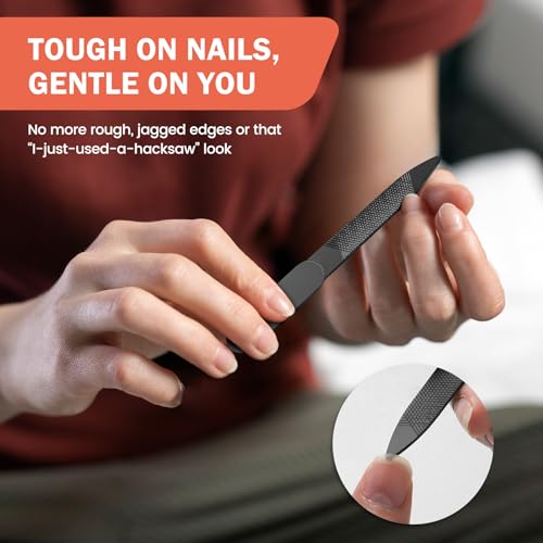 Image of BEZOX Nail Clippers with Metal Nail File - Curved Head Toe Nails Clipper for Thick Nails for Seniors, Free Rotating Finger Nail Clippers for Adult - Premium Nail Cutters for Fingernails and Toenails