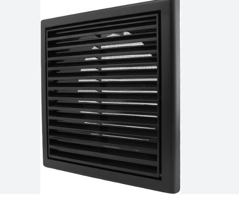 125mm Black Plastic Vented Fixed Blade Air Ventilation Louvred Grille, White
