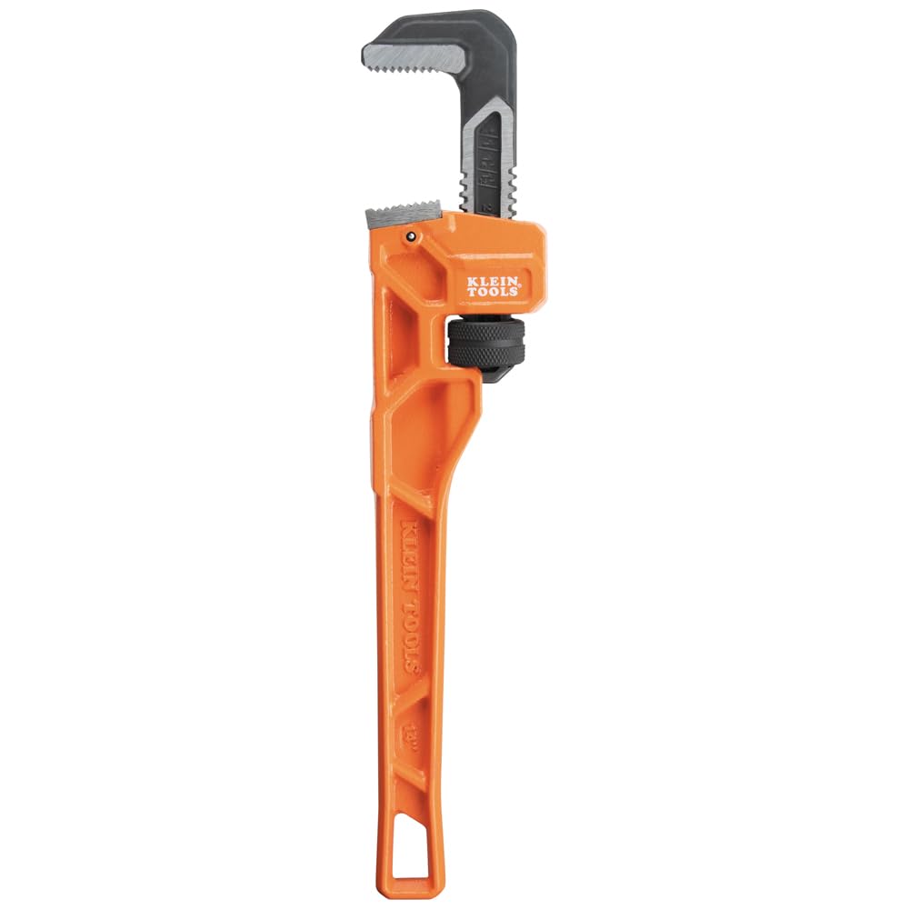 Klein Tools 68227 Llave de tubo de hierro fundido de 14 pulgadas, llave de fontanería ajustable resistente con mango de viga en I, capacidad de mandíbula de 2 pulgadas