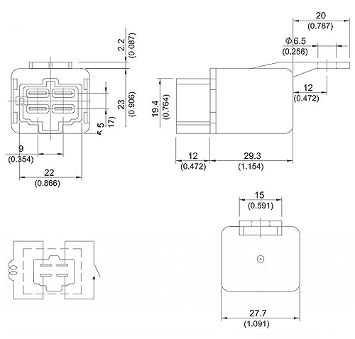 Relé YART-1A-12DM 12V 30A interruptor electromecánico de 4 pines para automoción 2