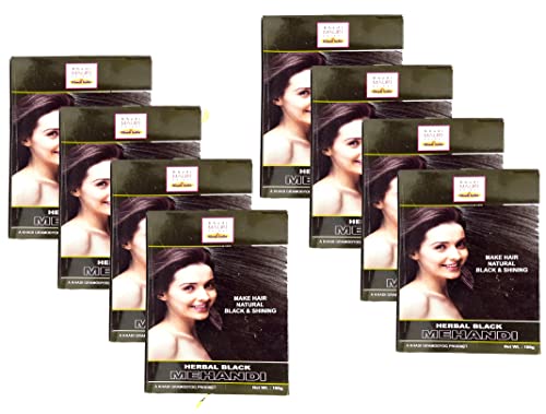 Image of Khadi Mauri Black Herbal Mehndi,Pack of 8, 100 Grams each(Total 800 Grams)