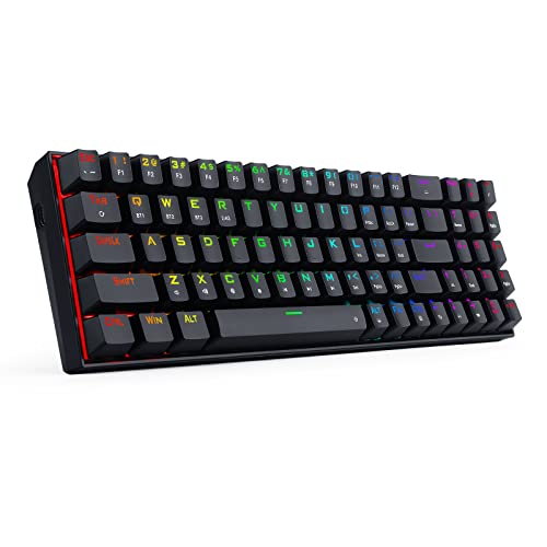 Redragon K627 Pro Mechanical Gaming Keyboard Rgb Led Backlit 78 Key Wired/Wireless 2.4G And Bluetooth With Anti-Dust Brown Switches For Pc Gamers (Black) #TOP2