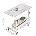Adjustable Height Mobile Computer Desk for Small Space Rolling Writing with Wheels Corner Home Office Study Portable Bedrooms Work Size 31.5 Inch Storage Gaming Table, White D