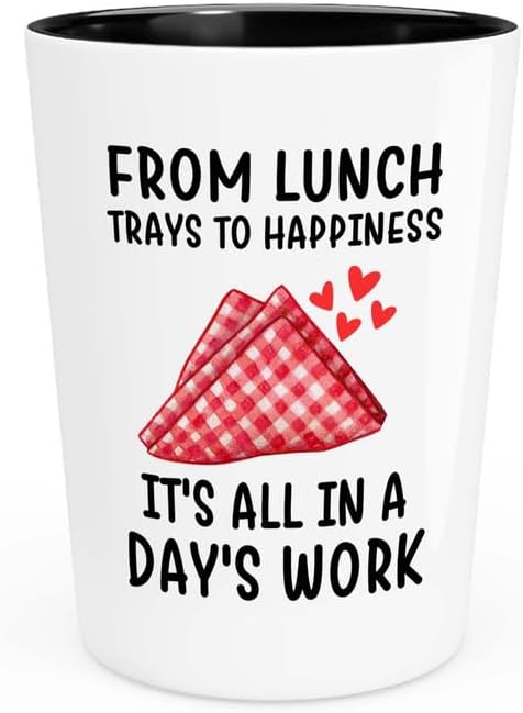 Lunch Lady Shot Glass 1.5oz - From Lunch - Cafetaria Lunch lady High school serving food student image 5