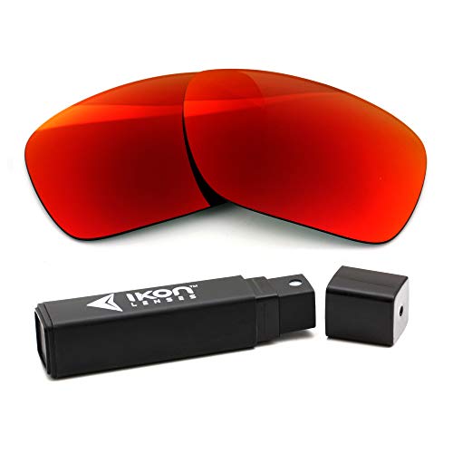 IKON LENSES Replacement Lenses For Oakley Plaintiff Squared Sunglasses (Polarized) (Red Mirror)