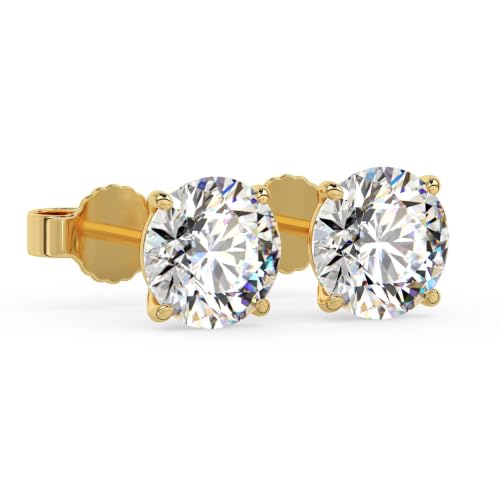 Image of 1 to 16 Carat 14K White Gold IGI Certified LAB GROWN Round Cut Diamond Stud Earrings for Women 4 Prong Screw Back for her MADE IN USA (E-F Color, VS1-VS2 Clarity)