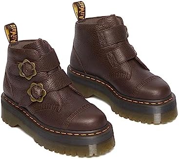 Dr. Martens Women's Devon FLWR Fashion Boot, Dark Brown Grizzly, 7 | Image 3