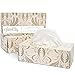 Facial Cotton Tissues in Art Deco Pattern (3 Pack, 240 Tissues Total)