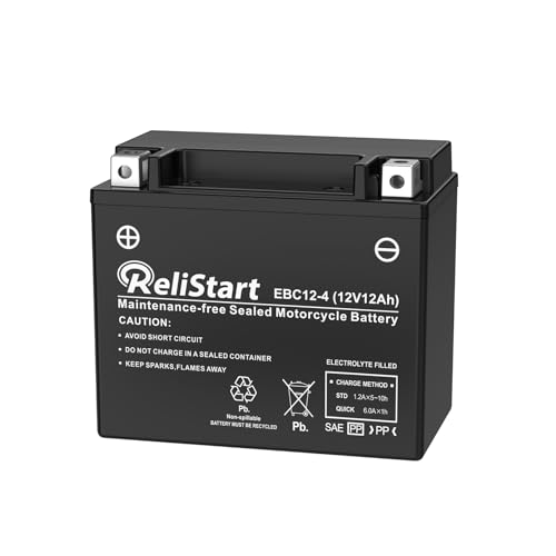 Image of Motorcycle Battery YTX14-BS 12V 12Ah, Powersports Batteries High Performance, AGM Maintenance Free Battery for Bike ATV Scooter