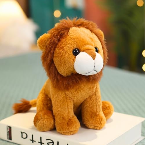 Image of Tickles Standing Lion Soft Stuffed Plush Animal Toy for Kids Boys & Girls Birthday Gifts (Color: Brown Size: 18 cm)
