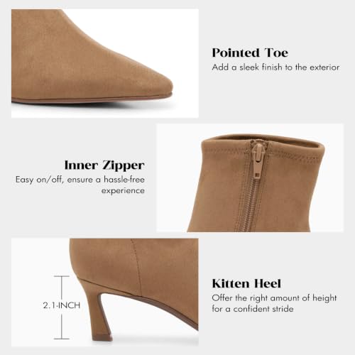Coutgo Womens Pointed Toe Ankle Boots Kitten Heel Side Zipper Suede Booties by Coutgo - Used condition - Image 2