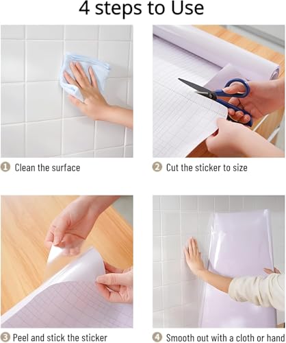 Image of Wall Protection Sheet- Clear Contact Paper Furniture Liner, Transparent Kitchen Backplash Proof || Peel & Stick Cover for Counters - Kitchen Furniture and Walls || (12 x 140 Inch)