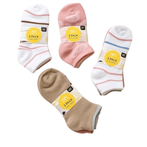 12-Pack Women’s Ankle Socks Size 9-11 – Lightweight Cotton Blend Low-Cut Socks for Everyday Wear – Breathable, Soft, Stretch Knit for Work, Sports, and Casual Use