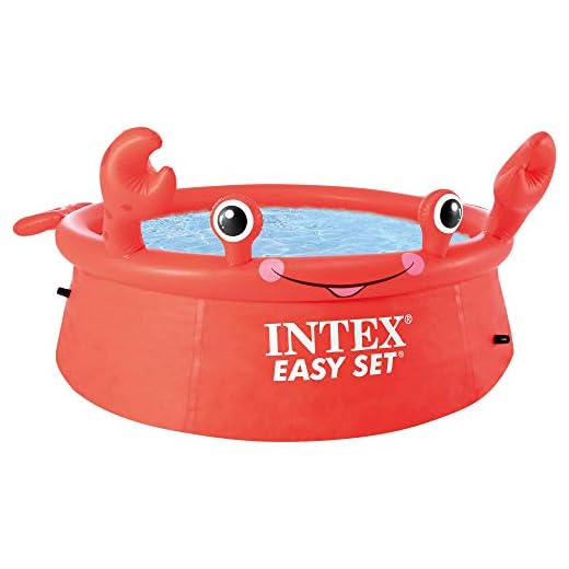 Piscina hinchable Intex para niños a partir de 3 años, con diseño cangrejo, 183x51 cm, 880 litros, Easy Set, rojo