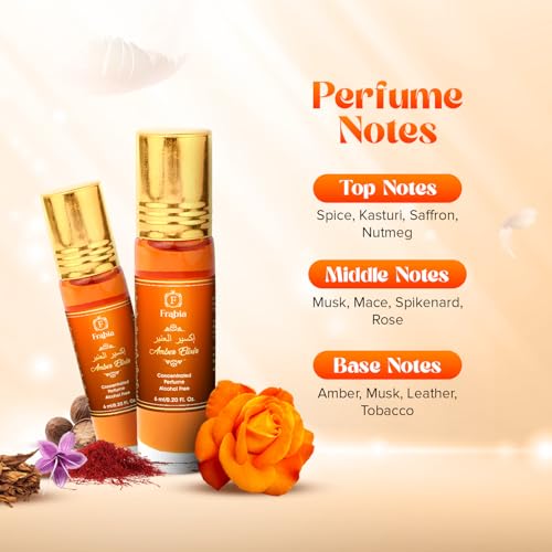 Image of Amber Musk Perfume Oil for Men & Women | Long Lasting Alcohol-Free Attar | Warm Woody Musky Fragrance | Roll-On Concentrated Perfume Oil, 6 ml / 0.2 fl Oz