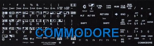 Pegatinas teclado Commodore 64 fondo negro miniatura 2