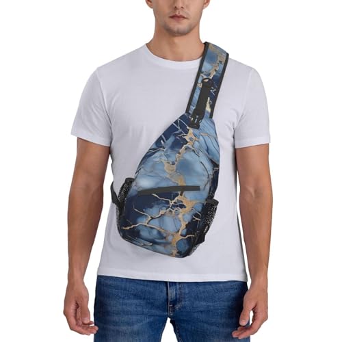 Bolso tipo Sling para mujer y hombre con patrón mármol miniatura 2