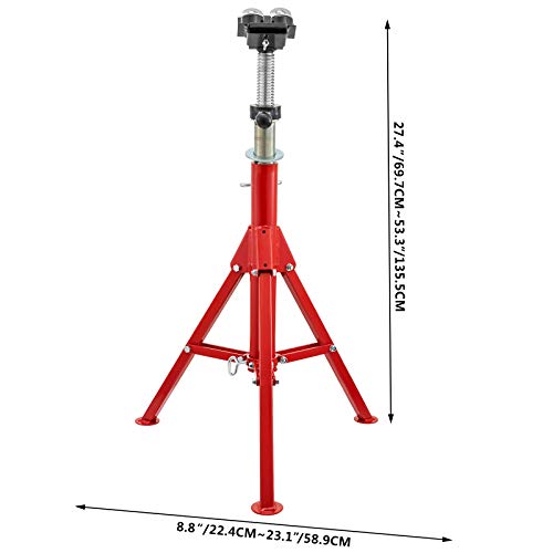 Mophorn Pipe Jack Stand With 4-Ball Transfer V-Hea Folding Legs 2500Lbs Welding Pipe Stand Adjustable Height 28-52In 1107S-Type Pipe Jacks For Welding #TOP1