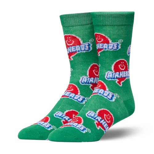 Crazy Socks – Airheads Green Unisex Crew Socks – Fun Candy Graphic, Colorful Pop Culture Print, Comfortable All-Day Wear, Gift