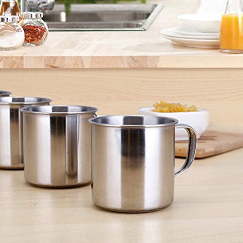 Stainless Steel Coffee Cup With Handle 6 Pcs Camping Cup 4Oz Stainless Steel Espresso Cups 2.362.17Inch Metal Shot Glasses Tea Mug Cup Tea Party Great For Outdoor Events Picnics Party #TOP5