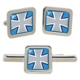 Deutsche Militär Design Giftshop UK Deutsche Armee (Heer) Quadratische Manschettenknöpfe und Krawatte Clip Set