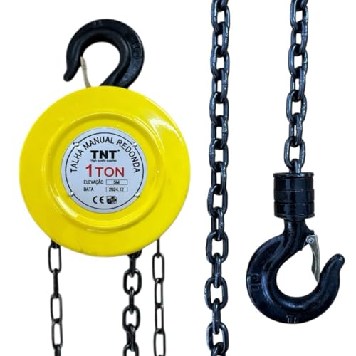 TNT Talha Guincho Manual 1 Tonelada 1000kg Com Corrente 5 Metros