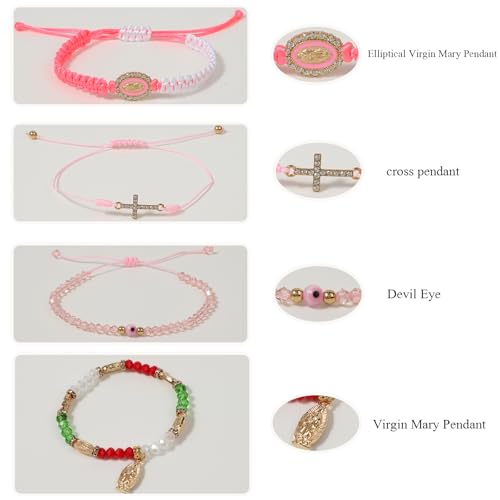 Pulseras Mexicanas Rojas de la Suerte 24 pcs miniatura 6