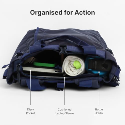 Image of CULT 35L Laptop Backpack, Water-Repellent Travel & Office Bag with Trolley Sleeve, 3-Way Carry System, Organiser Compartments with Shoe Bag - Unisex