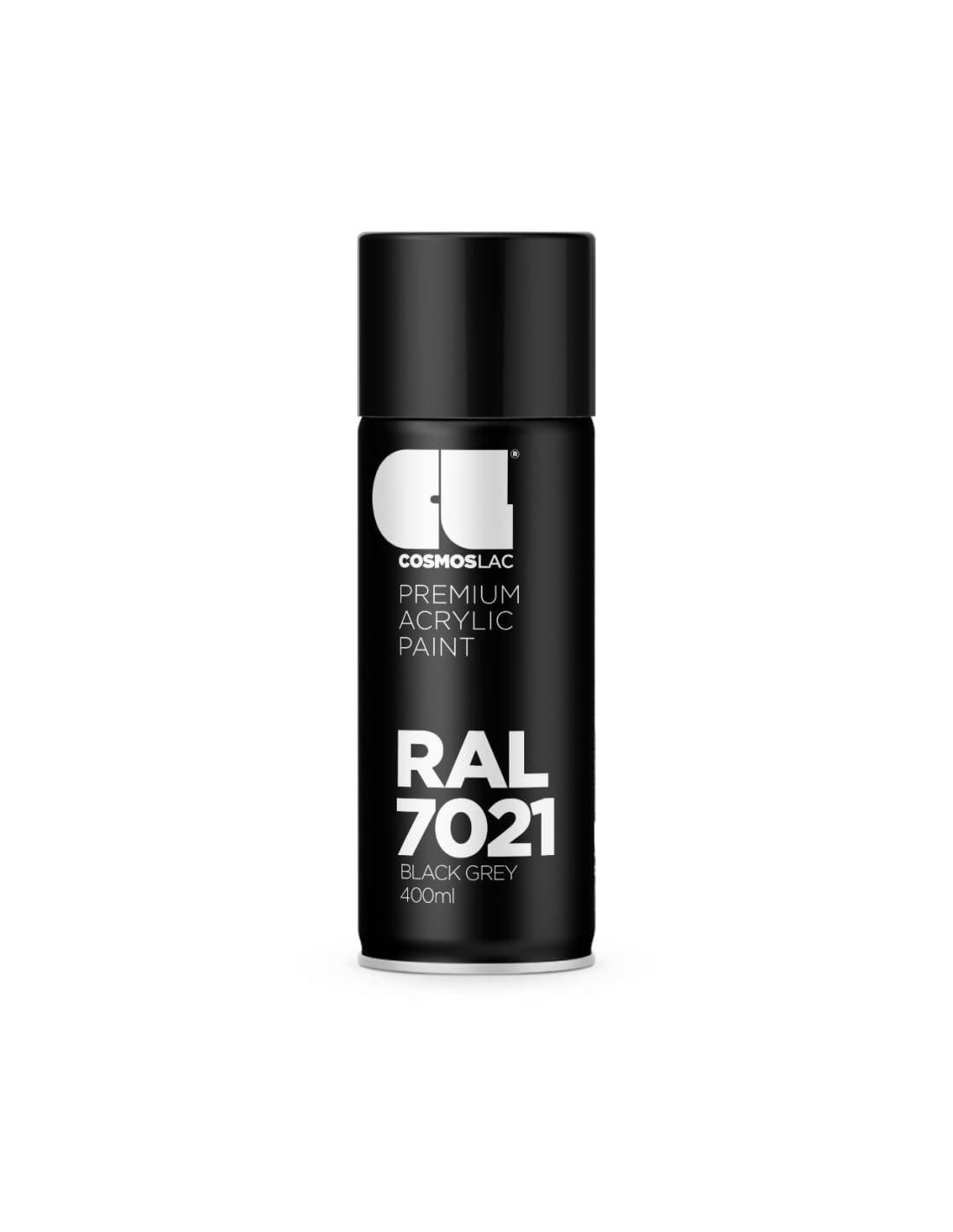 Cosmos LAC lakier akrylowy w sprayu w wielu odcieniach RAL – puszka sprayu 400 ml idealnie nadaje się do majsterkowania, upcyklingu i innych prac lakierniczych (RAL 7021 - czarno-szary)