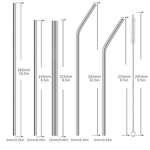 Ithyes Herbruikbare metalen rietjes lange roestvrijstalen rietjes drinkstro voor 20/30 oz tumblers met reiskoffer en… - Image 4