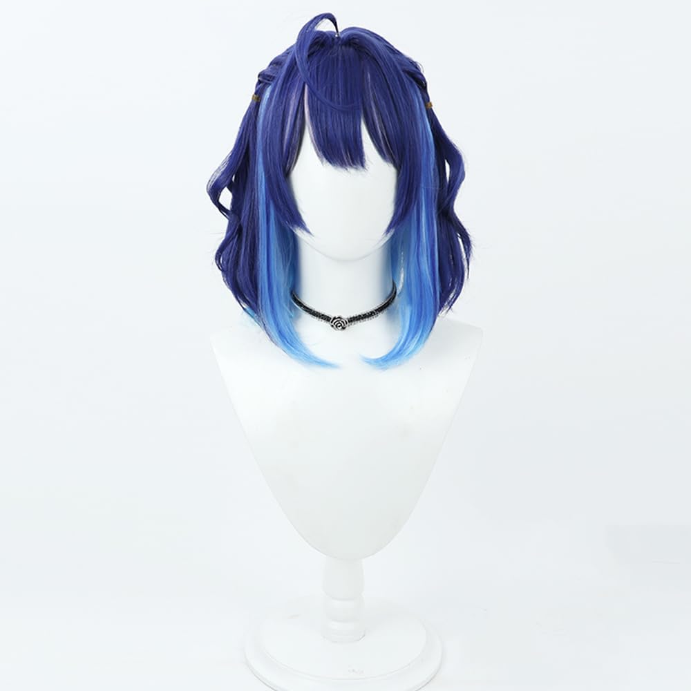 Amazon.co.jp: ロングペン 天宮こころ コスプレ セミロングウィッグ 紺