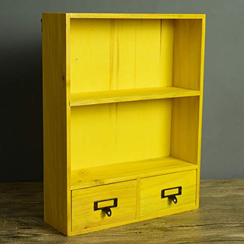 Caja de almacenamiento de cosmética con 3 capas y cajones de madera 2