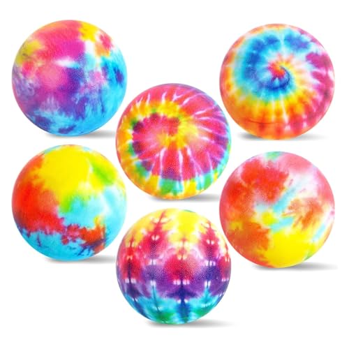 Koogel 12 Stück Stressbälle Tie-Dye, Anti-Stress-Bälle zum Stressabbau & Entspannung, Knetball zur Linderung von Angst, Mitgebsel Kindergeburtstag & Büro Gadget für Erwachsene