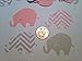 50 Elephant Baby Shower, 2 Inch Elephant Pink Gray Chevron Elephant, Elephant Cutout, Elephant Cupcake Topper Supplies, Elephant Die Cut, Elephant Decor, It's a Girl