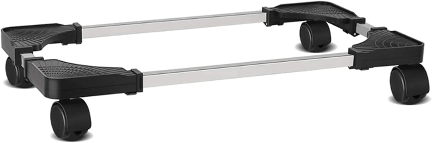 CPU Stand Cart Mobile CPU Stand, Adjustable CPU Holder PC Host Cooling Chassis Bracket with Locking Caster Wheel, Scalable PC Tower Stand Computer Tower Desktop Holder (Color : Black)