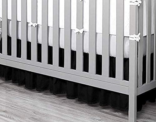 Miniatura 3 de 100% algodón egipcio, cuna de guardería infantil (28 x 52 x 14 pulgadas), falda de cuna de 800 hilos, falda de cuna con volantes para bebés, niños o