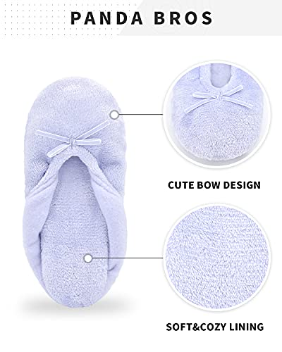 Image of Panda Bros 2 Pairs Women's Ballerina House Slippers, Anti-Skid Comfy Warm Ballet Style Slippers