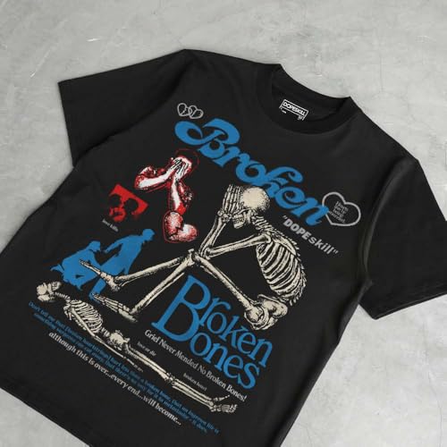 Image of DopeSkill Graphic Tee Streetwear Hip Hop Hypebeast Street Style Unisex T-Shirt Sneaker Colour Matching Shirts Horror Skeleton