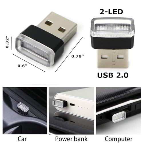 Kit de iluminación ambiental LED para interior de auto USB rojo miniatura 2
