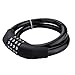 Sanwo Security Bike Lock 4 Digit Resettable Combination Cable Lock for Bicycle, 2 Feet x 1/2 Inch (Black)
