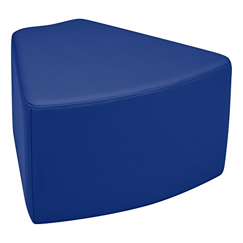 Image of Sprogs 12 inch H Structured Wedge Stool -Flexible Modular Collaborative Soft Seating for Office, Home, Lounge and School Classrooms with Durable Frame & Set of 2 inch Legs Add-on - Blue