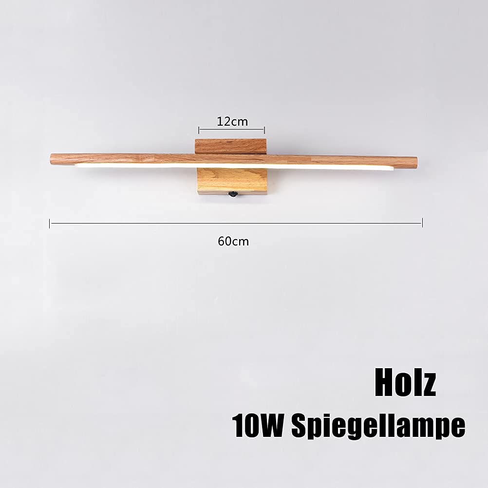 Lampada da Specchio per Trucco a LED in Legno con Interruttore, Lampada da 10 W per armadietto del Bagno, Illuminazione per Trucco, Lampada da Parete per Quadri, Lampada da Specchio per Illuminazione