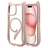 ラスタバナナ ケース カバー iPhone15 14 13 共用 ハイブリッド 猫耳 mimi MagSafe対応 スモーキーピンク 8348IP361HPMSPK