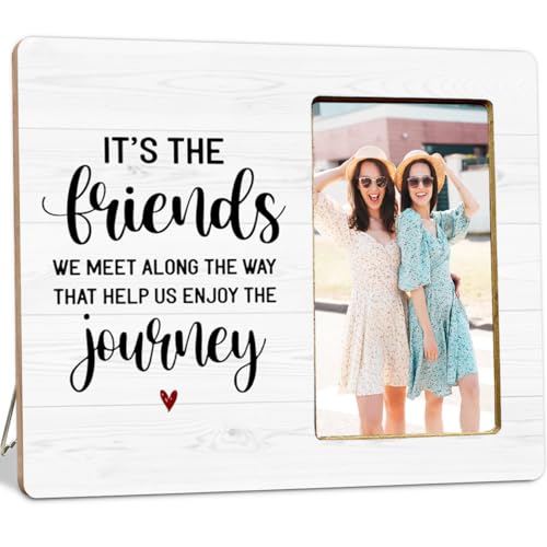 LUERHUI Friendship Gifts Wooden Picture Frame for Friends, It's the Friends We Meet Along the Way Picture Frame Gifts for BFF Besties